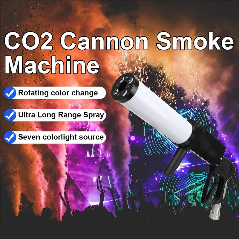 Canon à CO2 portatif – jet coloré sur une piste de danse