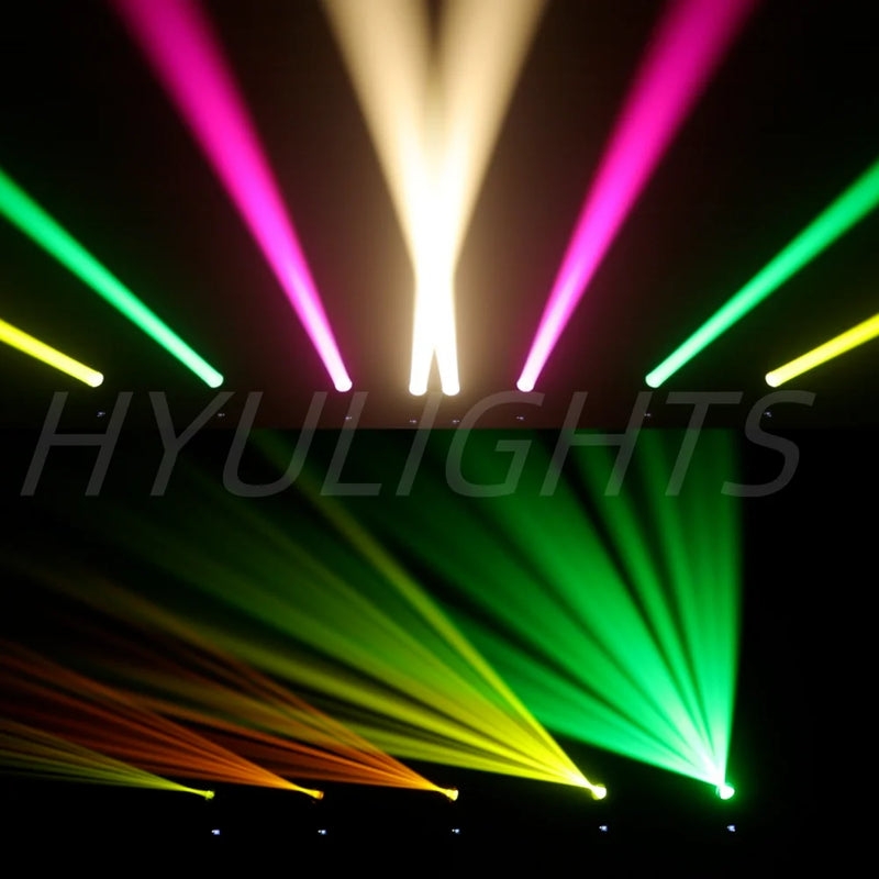 Lyre beam LED 200 W à zoom de 1,5° à 15°, 14 gobos, 24 prismes rotatifs, DMX