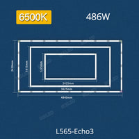 Plafonnier LED garage 6500 K, 5 hexagones, cadres ou croix à chevrons