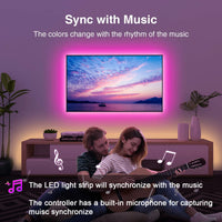 Bande LED RGB USB avec télécommande et application pour TV, 0,5 à 30 m