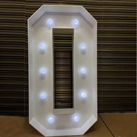 Chiffres lumineux géants 120 cm en carton mousse, blanc chaud ou blanc froid