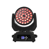 Lyre LED wash 36 x 18 W RGBWA+UV, zoom 15° à 45°, DMX 12 ou 18 canaux
