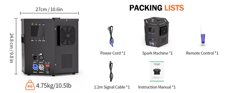 Machine à étincelles froides 700 W – vue 15