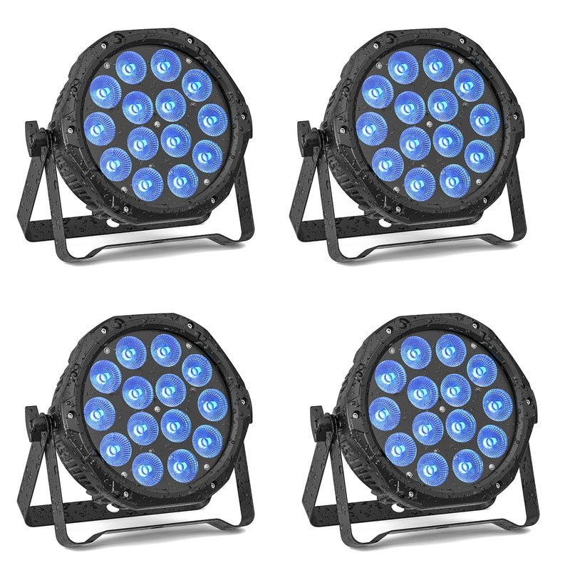 Par LED IP65 étanche, 14 LED RGBW 140 W DMX, 4 pièces
