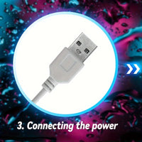 Enseigne néon fleuriste FLOWERS OPEN – branchement du câble USB