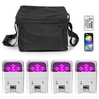 Uplight sans fil batterie 9600 mAh RGBWA UV DMX, lot de 4