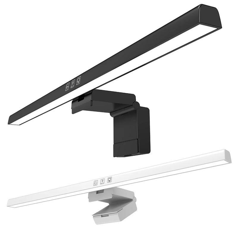 Barre lumineuse écran 50 cm, noire ou blanche, fixation pivotante ou adhésive