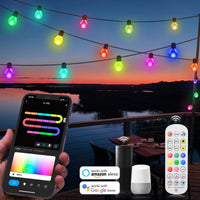 Guirlande guinguette WiFi G40 – application, télécommande et commande vocale