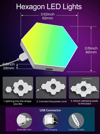 Lampes hexagonales modulaires RGB – vue 5