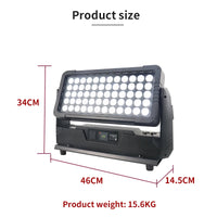 Projecteur LED extérieur IP65 RGBW 4 en 1, 60 x 10 W, 650 W, DMX
