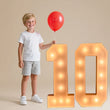 Chiffre lumineux géant 91,5 cm en carton mousse, 1 chiffre au choix
