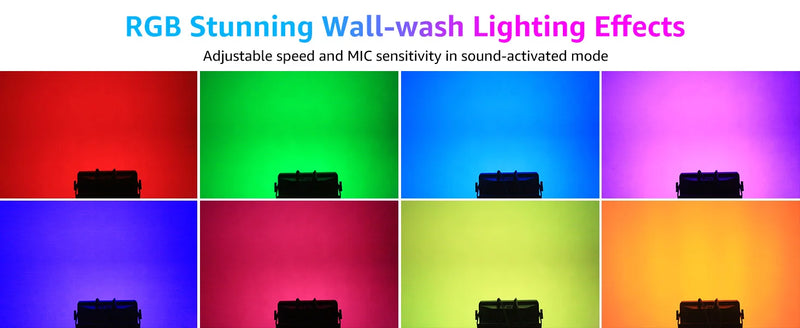 Projecteur mural LED COB 120 W – huit couleurs d'effet de lavage de mur
