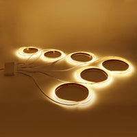 Ruban LED sous meuble connecté – kit de 5 rubans blanc chaud allumés