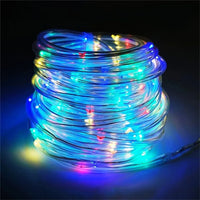 Guirlande LED tube de corde – rouleau de tube lumineux multicolore allumé
