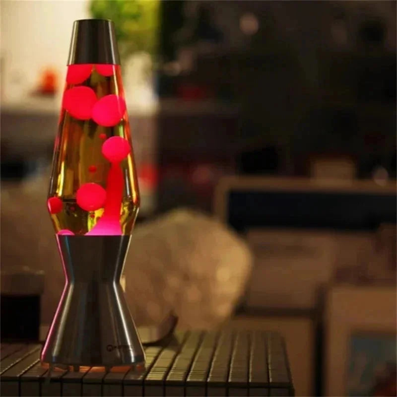 Lampe à lave cône 36 cm, base en alliage, 10 coloris