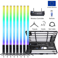 8 tubes LED pixel sans fil sur batterie IP65 avec flight case et application