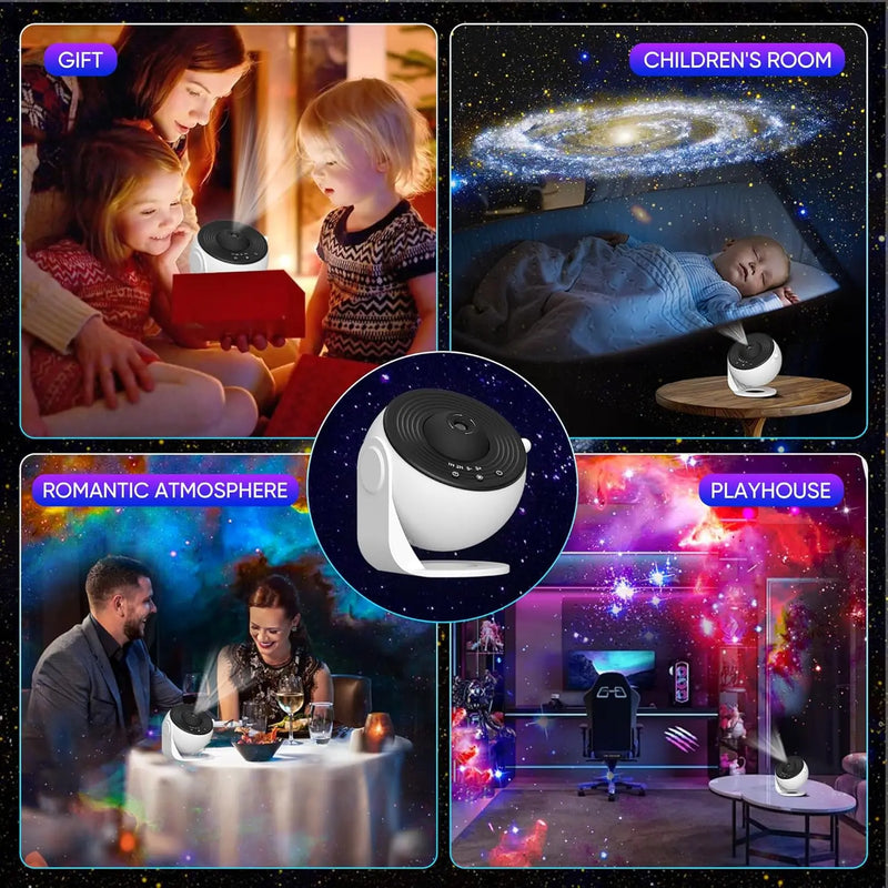 Projecteur galaxie veilleuse, 13 disques de film, minuterie, USB-C