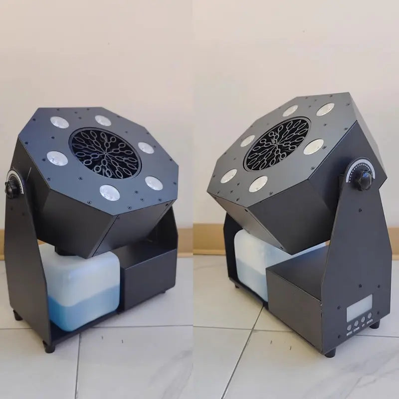 Machine à bulles 1 sortie – tête inclinée vue de face et de dos, afficheur sur le socle