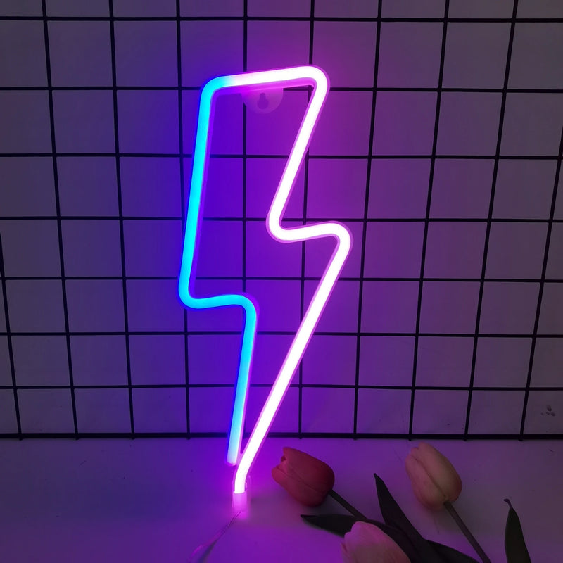 Néon LED déco gaming et chambre, 23 motifs au choix, piles ou USB