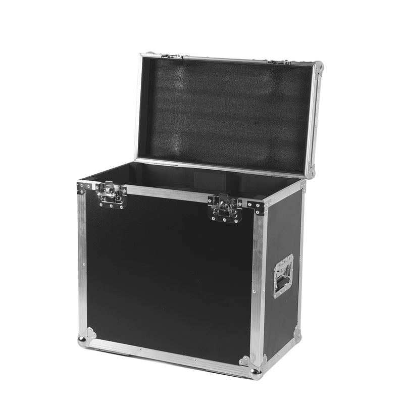 Lyres LED beam 200 W – flight case, vue de trois quarts