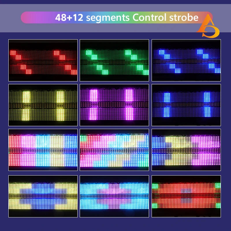 Stroboscope LED étanche IP65 – douze effets de couleurs et de motifs sur la face avant