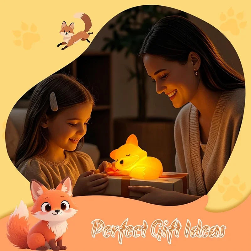 Veilleuse bébé renard en silicone – idée cadeau pour un enfant