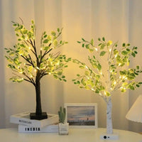Arbre lumineux bouleau LED 61 cm, 24 LED blanc chaud, piles ou USB