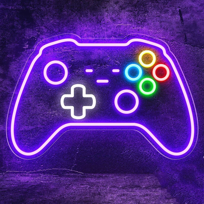 Néon gaming LED manette de jeu pour chambre de gamer, 9 modèles