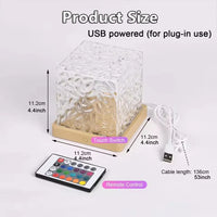 Lampe projecteur effet vagues – cotes 11,2 cm, câble USB de 136 cm et télécommande