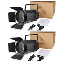 Projecteur LED COB à zoom – lot de 2 projecteurs avec cartons, câbles et manuels