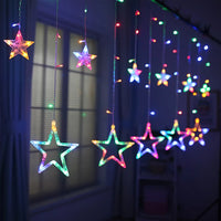 Rideau lumineux étoiles pour fenêtre de Noël, 3,5 m, 138 LED