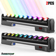 Lot de 2 barres LED à 10 faisceaux RGBW 25 W, rotation 230°, DMX, 98 cm