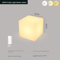 Cube lumineux LED – version avec télécommande et bouton de 40 cm : cotes de 40 cm