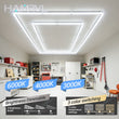 Plafonnier LED garage à cadre rectangulaire, simple ou double, de 46 x 92 à 230 x 460 cm