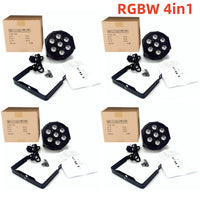Projecteur PAR LED plat 7 LED RGBW ou RGBWA UV, lot de 4, DMX