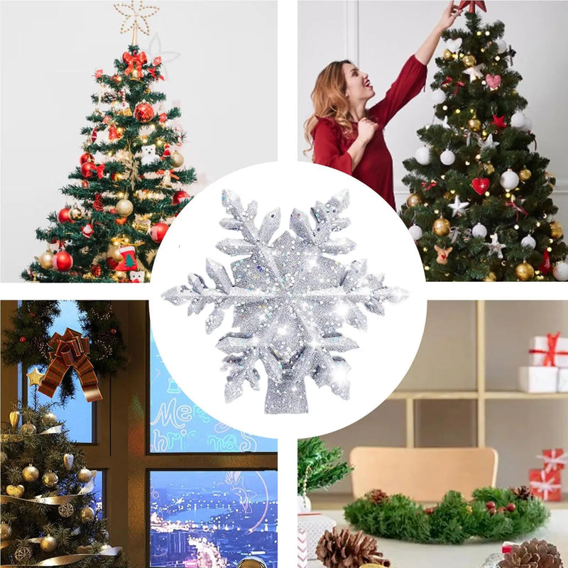 Cimier de sapin lumineux projecteur de flocons – enfant et adulte décorant un sapin avec le cimier flocon doré