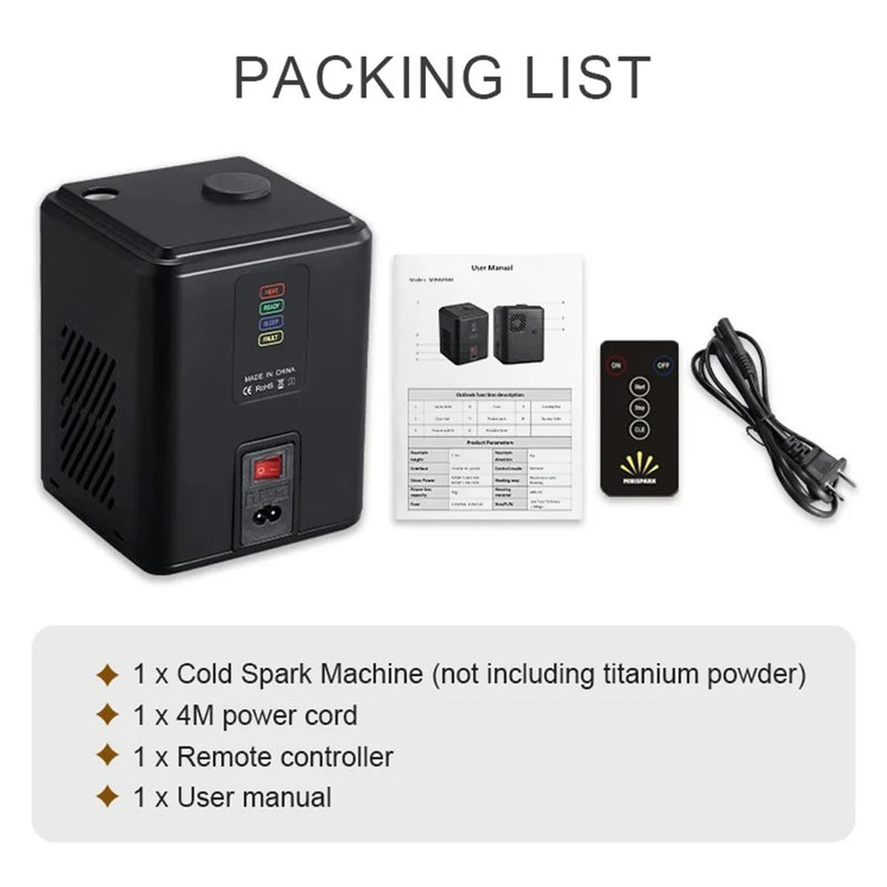 Mini machine à étincelles froides 350 W avec télécommande