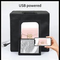 Boîte à lumière photo LED – prise de vue au smartphone, alimentation USB