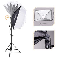 Kit softbox LED bicolore – softbox pivotante sur 210° et dimensions de 50 x 70 cm