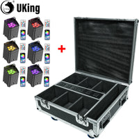 Uplight sur batterie RGBWA UV, lot de 6 avec flight case de charge