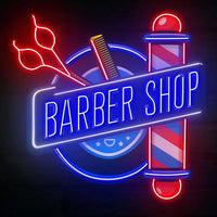 Enseigne néon Barber Shop – gros plan, seconde vue