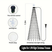 Guirlande sapin lumineuse en cascade RGB, application et télécommande, 1,5 à 2,1 m