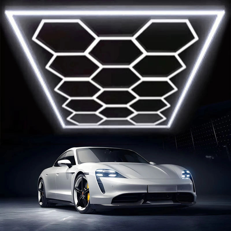 Plafonnier LED 14 hexagones, 520 W sans cadre ou 680 W avec cadre