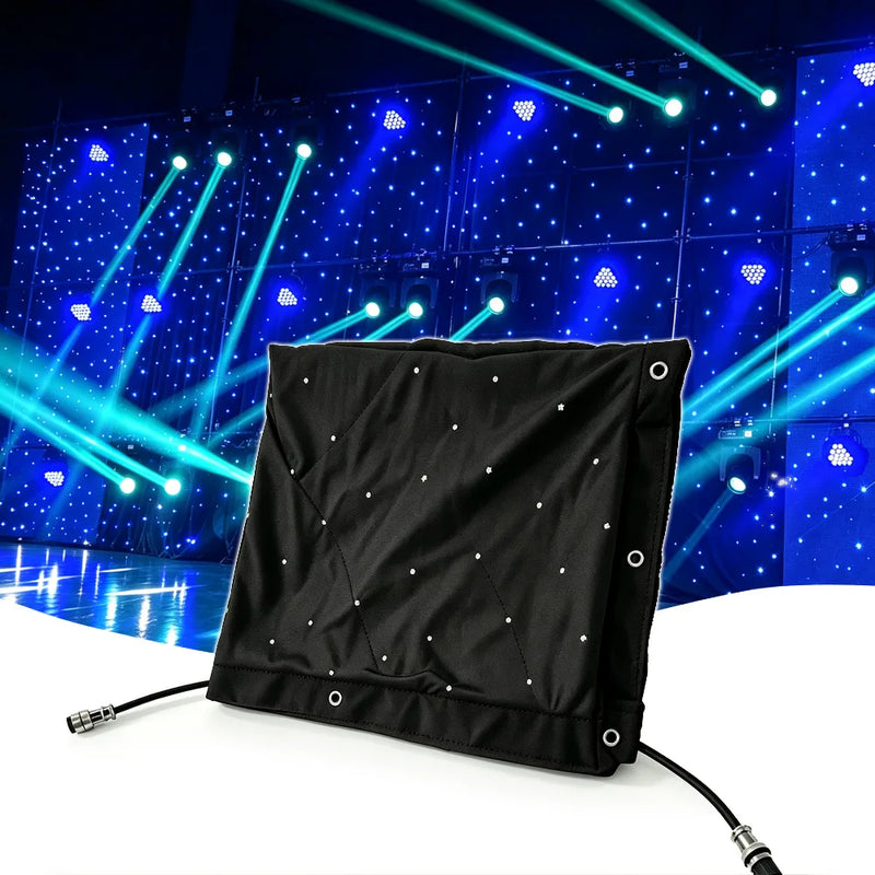 Rideau ciel étoilé LED 12 W, velours noir, DMX et télécommande, 2 x 2 à 5 x 5 m