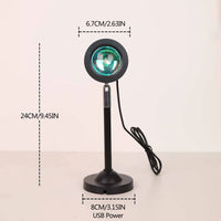 Lampe coucher de soleil sur pied 24 cm – dimensions de 24 cm de haut et socle de 8 cm