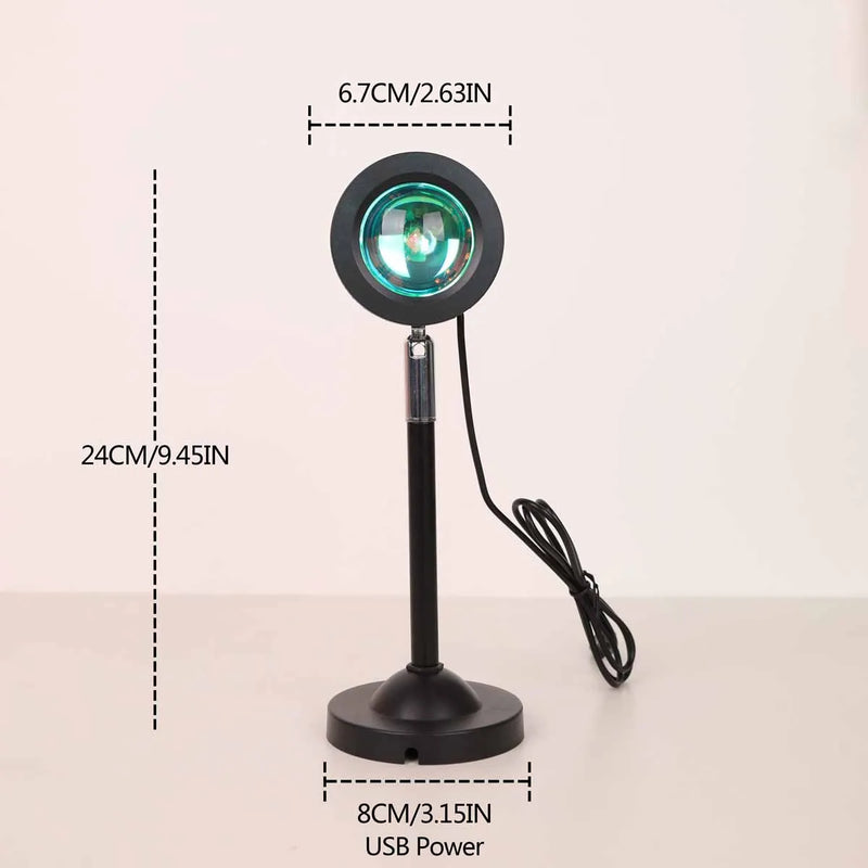 Lampe coucher de soleil sur pied 24 cm – dimensions de 24 cm de haut et socle de 8 cm
