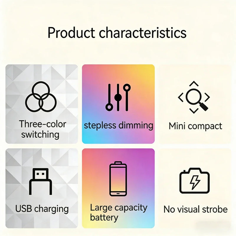 Veilleuse LED rechargeable tactile, télécommande, 3 teintes de lumière