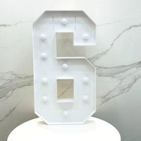 Chiffre lumineux géant 91,5 cm en carton mousse – chiffre 6 en carton mousse