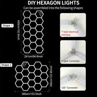 Éclairage LED hexagonal de garage – vue 17