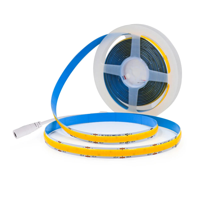 Ruban LED COB à rangées – bande avec câble à connecteur DC